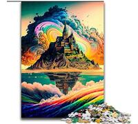 Puzzle da 1000 pezzi per adulti Castello sull'isola in legno ideale per divertimento in famiglia relax e regali per le feste 50x75cm attività per adulti e famiglie regalo fai da te per la casa.
