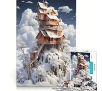 Puzzle da 1000 pezzi per adulti Castello tra le nuvole, gioco pratico, migliora la memoria, compleanni e altre occasioni 38x52cm