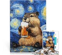 Puzzle da 1000 pezzi per adulti Castoro con birra per il giocattolo di sfida del gioco educativo perché è ideale come regalo per tutta la famiglia 75x50cm