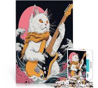 Puzzle da 1000 pezzi per adulti Cat Guitarist sulle onde Giocattoli Giochi Educativi Antistress Collezione di artisti, Belle arti 70x100cm