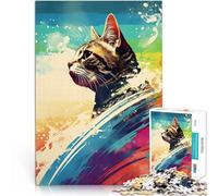 Puzzle da 1000 pezzi per adulti Cat Splash in Colors Difficile da completare ma divertente e umoristico Migliorare l'amore tra le coppie 50x70cm