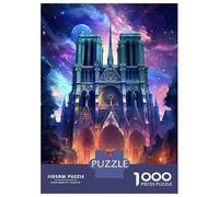 Puzzle Da 1000 Pezzi Per Adulti Cathedral Notre Dame Paris Puzzle Per Adulti Gioco Rompicapo Corsa Di Velocità Manuale Regalo Antistress 70x50cm/1000pcs