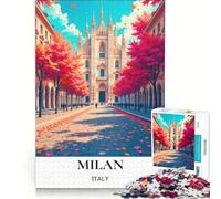 Puzzle da 1000 pezzi per adulti, Cattedrale di Milano, Autunno, Viaggio, Giochi per famiglie, Stimolante da completare, Rafforza l'amore tra le coppie 38x26cm
