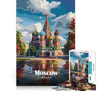Puzzle da 1000 pezzi per adulti, Cattedrale di San Basilio, Mosca, con bordi sottili, gioco cognitivo, rilassante, decorazione natalizia da parete (50x75cm)