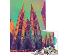 Puzzle da 1000 pezzi per adulti Cattedrale di San Patrizio di New York gioco per famiglie ideale per le vacanze a casa per passare il tempo insieme o come regalo per tutta la famiglia (38x26cm)