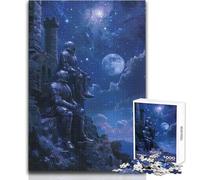 Puzzle da 1000 pezzi per adulti Cavaliere con luna notturna Rilassati durante il tempo libero Taglio netto senza soluzione di continuità Interlock Toy Dimensioni 50x75cm