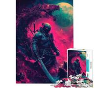 Puzzle da 1000 pezzi per adulti Cavaliere contro Drago Giocattolo decorativo da parete Migliora la memoria Difficile e stimolante (Dimensioni 38x52cm)