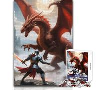 Puzzle da 1000 pezzi per adulti Cavaliere contro il drago Giocattoli Giochi educativi Decorazione per la casa Regalo per compleanni Dimensioni 38x52cm