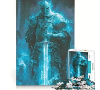 Puzzle da 1000 pezzi per adulti Cavaliere della Fiamma Blu gioco rilassante taglio di precisione adatto per la decorazione della scrivania 50x75cm