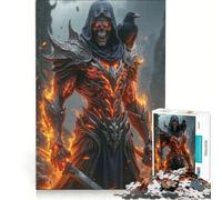 Puzzle da 1000 pezzi per adulti: Cavaliere della Morte infuocato con corvo, gioco interattivo, interazione genitore-figlio, ideale come regalo per tutta la famiglia 38x52cm