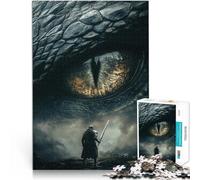 Puzzle da 1000 pezzi per adulti Cavaliere di fronte all'occhio del drago Difficile e sfidante Decorazioni e regali unici per la casa 75x50cm