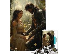 Puzzle da 1000 pezzi per adulti Cavaliere e dama nella foresta Impegnativo da completare perfetto come decorazione gioco divertente adatto a partire dai 14 anni (38x52cm)