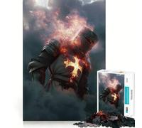 Puzzle da 1000 pezzi per adulti,Cavaliere in armatura in fiamme,taglio netto,gioco di concentrazione,regalo,gioco per il tempo libero,scena natalizia (38x26cm)