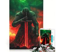 Puzzle da 1000 pezzi per adulti: Cavaliere in un campo di battaglia infuocato gioco impossibile impegnativo da completare ideale come regalo 50x75cm