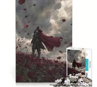 Puzzle da 1000 pezzi per adulti: Cavaliere in un campo di rose con mantello gioco impossibile impegnativo da completare ideale come regalo 50x75cm