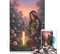 Puzzle da 1000 pezzi per adulti: Cavaliere in un roseto gioco rilassante decorazione per la casa ideale come regalo per tutta la famiglia 38x52cm