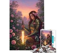 Puzzle da 1000 pezzi per adulti Cavaliere in un roseto sfida impegnativa da completare ideale per le vacanze a casa per passare il tempo in modo rilassante giocattolo antistress adatto a persone