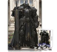 Puzzle da 1000 pezzi per adulti Cavaliere nero con spada Rilassati durante il tempo libero Taglio netto senza soluzione di continuità Interlock Toy Dimensioni 38x26cm