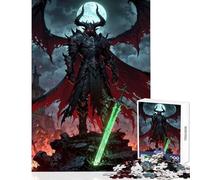 Puzzle da 1000 pezzi per adulti Cavaliere oscuro con spada al chiaro di luna Giocattoli antistress Regalo di compleanno Gioco educativo interessante Riduzione dello stress Dimensioni 38x52cm