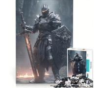 Puzzle da 1000 pezzi per adulti: Cavaliere Oscuro con Spada Infuocata, Gioco Rompicapo, Divertente Antistress, Ogni Pezzo È Unico 50x75cm