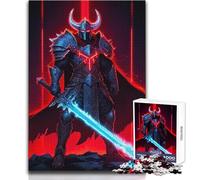 Puzzle da 1000 pezzi per adulti Cavaliere oscuro con spada Rilassati durante il tempo libero Taglio netto senza cuciture Interlock Toy Dimensioni 38x52cm