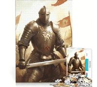 Puzzle da 1000 pezzi per adulti: Cavaliere pronto alla battaglia gioco impossibile impegnativo da completare ideale come regalo 38x52cm