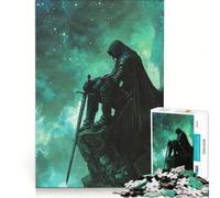 Puzzle da 1000 pezzi per adulti Cavaliere solitario sotto le stelle gioco per famiglie assemblaggio di figure compleanno e Natale 38x52cm