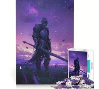 Puzzle da 1000 pezzi per adulti Cavaliere sotto un cielo viola gioco rilassante taglio di precisione adatto come decorazione da scrivania 38x26cm