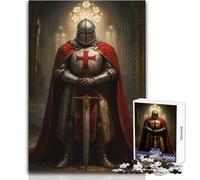 Puzzle da 1000 pezzi per adulti Cavaliere templare in cattedrale Goditi un dolce relax e svago Vestibilità stabile Taglio preciso Dimensioni del giocattolo: 38x52cm