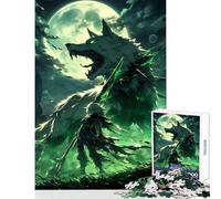 Puzzle da 1000 pezzi per adulti Cavaliere Verde dei Lupi giocattoli antistress ottimo regalo giochi rilassanti migliorare l'amore tra coppie dimensioni 38x52cm
