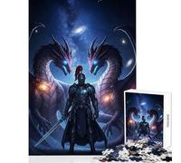 Puzzle da 1000 pezzi per adulti Cavalieri Draghi Spazio Giocattoli antistress Regalo di compleanno Gioco educativo Interessante riduzione dello stress Dimensioni 38x26cm