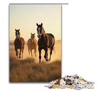 Puzzle da 1000 pezzi per adulti Cavalli selvaggi che corrono sulla prateria. Puzzle ideale come regalo per tutta la famiglia. 1000 pezzi (38x26 cm).