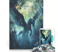 Puzzle da 1000 pezzi per adulti: Cavallo alato nella foresta gioco educativo rilassante e stimolante per la mente ottimo regalo per gli amanti dei videogiochi 38x26cm