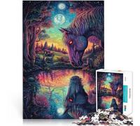 Puzzle da 1000 pezzi per adulti cavallo dagli occhi rossi Fatto di legno per e da 14 anni in su decorazione da parete del gioco Regali unici per compleanno e Natale misurare：50x75cm