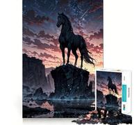 Puzzle da 1000 pezzi per adulti,"Cavallo Guardiano Celeste",con taglio netto,ideale per risolvere problemi,divertente gioco per il tempo libero,perfetto per l'esposizione natalizia (38x52cm)