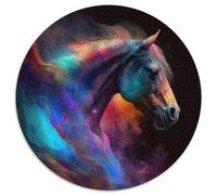 Puzzle da 1000 pezzi per adulti Cavallo Puzzle rotondi da 1000 pezzi per adulti per adolescenti e famiglie, perfetto arredamento fai da te e sfida rompicapo 67,5x67,5 cm