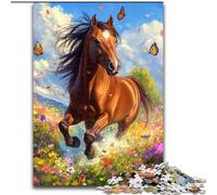 Puzzle da 1000 pezzi per adulti "Cavallo tra i fiori" Puzzle per adulti Gioco educativo e divertente per interni per l'arredamento della casa (dimensioni 26x38cm)