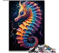 Puzzle da 1000 pezzi per adulti,cavallucci marini colorati in legno,regalo per uomini e donne,attività coinvolgente per serate di gioco in famiglia,50x75cm,per tutti i giorni e per occasioni speciali