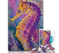 Puzzle da 1000 pezzi per adulti cavalluccio marino fantasy puzzle da 1000 pezzi giocattoli per l'intrattenimento della famiglia con poster abbinato e foglio di quiz 75x50cm