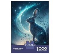 Puzzle Da 1000 Pezzi Per Adulti Celestial Rabbit Under Crescent Moon Puzzle Rompicapo Gioco Di Logica Gara Di Velocità Manuale Ottimo Regalo Per I Giocatori 52x38cm/1000pcs