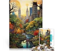 Puzzle da 1000 pezzi per adulti Central Park di New York Giocattoli educativi per l'apprendimento Giochi per famiglie Opera d'arte 38x26cm