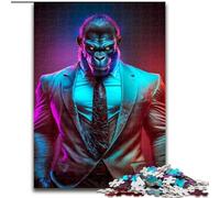 Puzzle da 1000 pezzi per adulti CEO Gorilla in abito in legno divertente regalo e attività per la casa 50x75cm decorazione artistica fai da te perfetto regalo di compleanno.