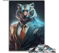 Puzzle da 1000 pezzi per adulti, CEO Tiger in Suit, puzzle per adulti, rompicapo fai da te impegnativo, gioco interattivo per famiglie (dimensioni 50x75cm)