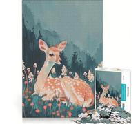 Puzzle da 1000 pezzi per adulti, Cerbiatto in una foresta, Gioco impossibile, Decorazione per la casa, Ideale come regalo per tutta la famiglia 38x52cm