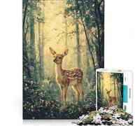Puzzle da 1000 pezzi per adulti: Cerbiatto in una foresta soleggiata, gioco impossibile, sfida difficile, per rafforzare l'amore tra le coppie 38x26cm