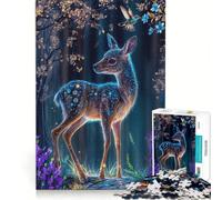 Puzzle da 1000 pezzi per adulti, Cerbiatto nella foresta incantata, Gioco educativo, Analisi e logica, Regalo di compleanno, Regalo di viaggio, 38x26cm