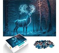 Puzzle da 1000 pezzi per adulti Cervi magici nella natura Vacanza a casa: uccidere il tempo Adatto per la decorazione del desktop 70x100cm