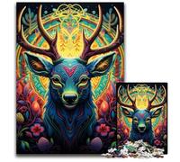 Puzzle da 1000 pezzi per adulti, cervi, puzzle psichedelici d'arte per adulti, attività divertenti a casa, regalo di compleanno, regali da viaggio 26X38CM/10,23x14,96 pollici