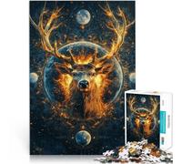 Puzzle da 1000 pezzi per adulti Cervo dell'anima fantasy Difficile da completare ma divertente e umoristico Ottimi regali e giocattoli 52x38cm