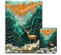 Puzzle da 1000 pezzi per adulti cervo dorato regno dei monarchi puzzle impegnativi per decorazioni per la casa allenamento del cervello regali per le vacanze 1000 pezzi (38x26 cm)